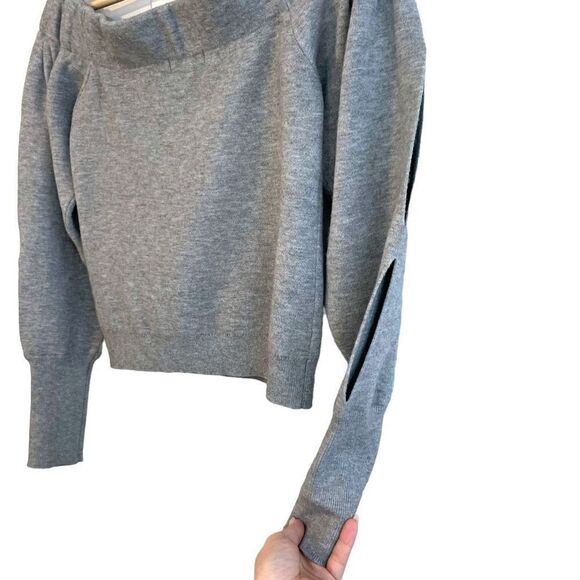 Good American Off Shoulder Sweatshirt Top - Picture 7 of 7